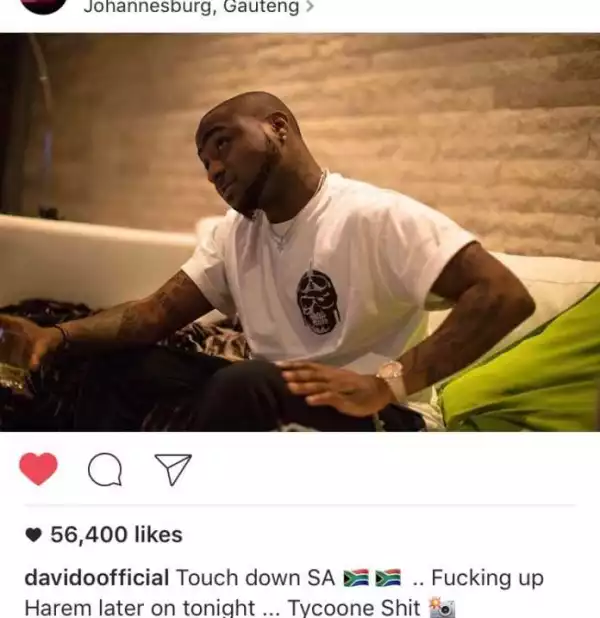 See Photos Of Davido Romancing A South African Lady After Clubbing!